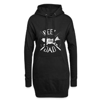 angeln papa geschenk angler - Hoodie-Kleid - Schwarz - Vorne
