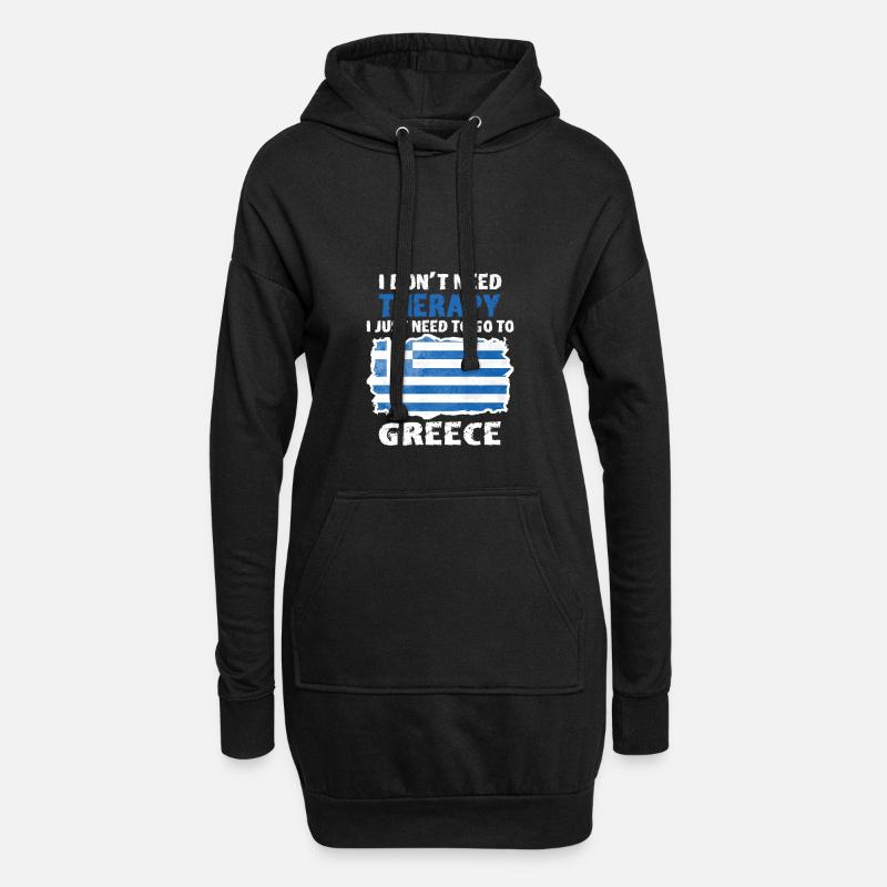 Grèce - Sweat-shirt à capuche long Femme - noir