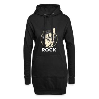 rock n roll - Hoodie-Kleid - Schwarz - Vorne