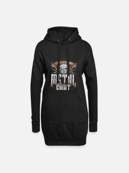Squelette rock métal - Sweat-shirt à capuche long Femme - noir