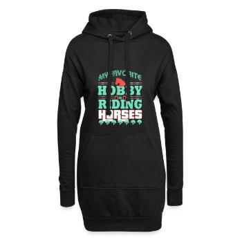 hobby Chevaux Équitation - Sweat-shirt à capuche long Femme - noir - Devant