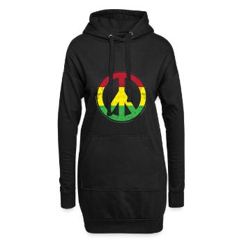 Reggae Peace - Hoodie-Kleid - Schwarz - Vorne