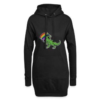 Drôle de T-Rex Gay Pride drapeau des dinosaures Gay - Sweat-shirt à capuche long Femme - noir - Devant