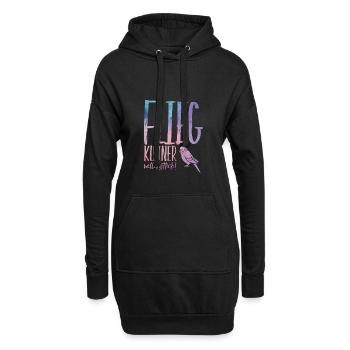 Flieg kleiner Wellensittich - Hoodie-Kleid - Schwarz - Vorne
