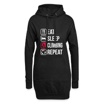 Eat Sleep Climbing Repeat - Hoodie-Kleid - Schwarz - Vorne