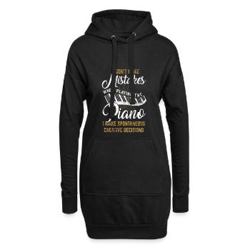 piano - Sweat-shirt à capuche long Femme - noir - Devant