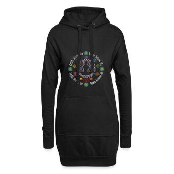 Méditation - Sweat-shirt à capuche long Femme - noir - Devant