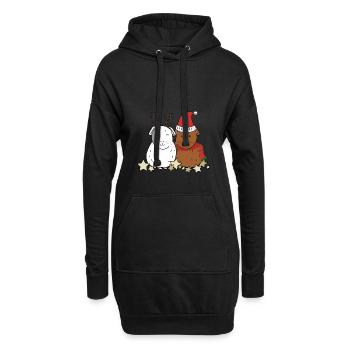 meerschweinchen weihnachten - Hoodie-Kleid - Schwarz - Vorne