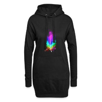Gay Pride Rainbow Unice Feather lgbt - Hoodie-Kleid - Schwarz - Vorne