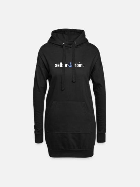 Selber Moin | Begrüßung Norddeutschland Küste - Hoodie-Kleid - Schwarz
