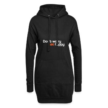 Don t Worry Ski Happy - Hoodie-Kleid - Schwarz - Vorne