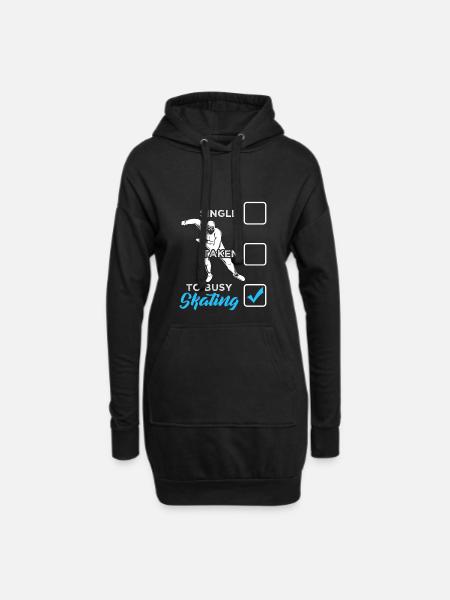 Funny Single Taken I'm Busy Speed Skating - Hoodie-Kleid - Schwarz