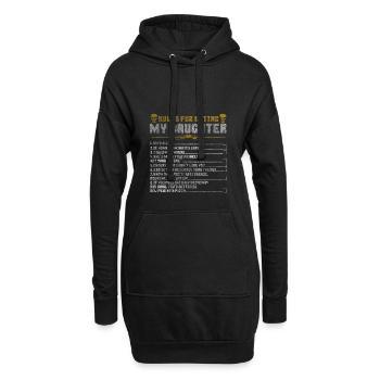 Papa Tochter Geschenk Regeln Herz Liebe - Hoodie-Kleid - Schwarz - Vorne