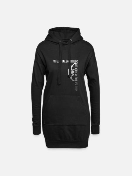 Bouldern, Kletter-Tshirt, Männer Frauen Kinder - Hoodie-Kleid - Schwarz