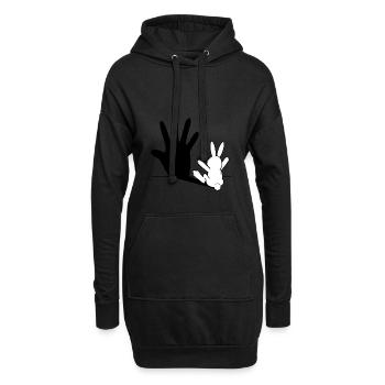 lièvre - Sweat-shirt à capuche long Femme - noir - Devant