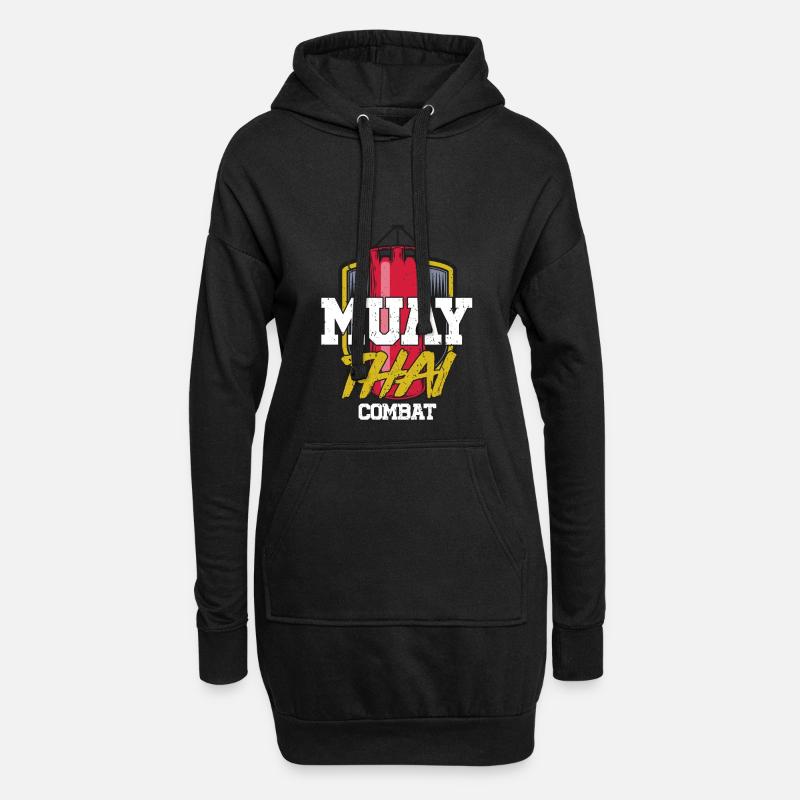 Muay Thai - Hoodie-Kleid - Schwarz
