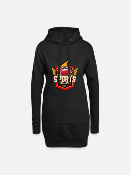 football sports championship - Hoodie-Kleid - Schwarz