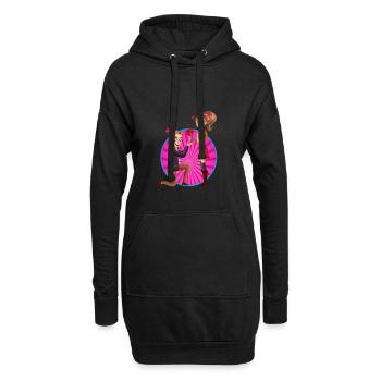 amour heureux amour jour de la mère de mère - Sweat-shirt à capuche long Femme - noir - Devant