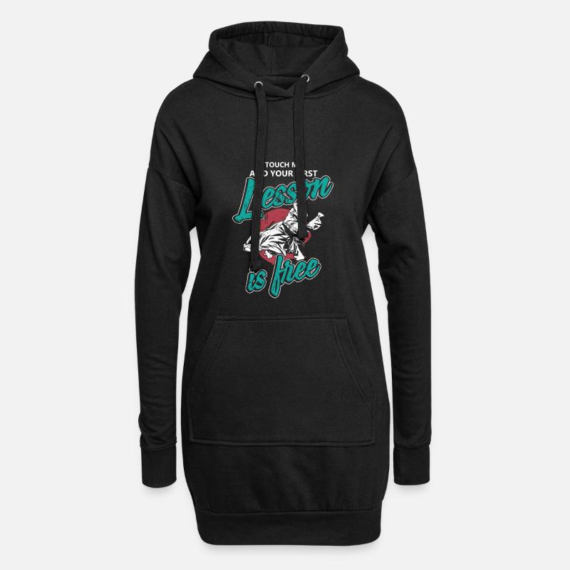 Judo Kampfstunde - Hoodie-Kleid - Schwarz