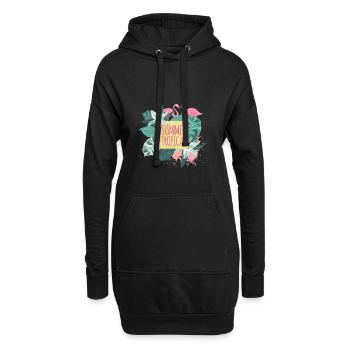 Sommer Exotisch - Hoodie-Kleid - Schwarz - Vorne