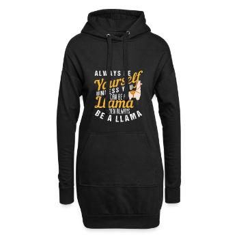 Être un lama - Sweat-shirt à capuche long Femme - noir - Devant