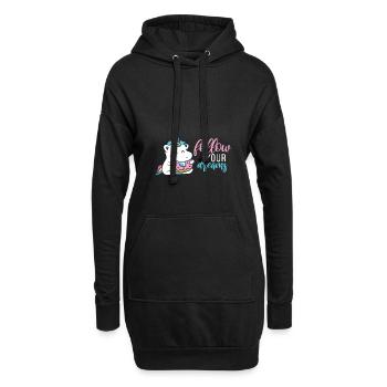 Suivez vos rêves Donut Cadeau de Licorne - Sweat-shirt à capuche long Femme - noir - Devant