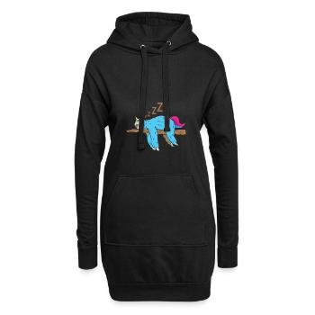 Sommeil zzzz Licorne paresseux cadeau - Sweat-shirt à capuche long Femme - noir - Devant