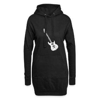 Guitare - Sweat-shirt à capuche long Femme - noir - Devant