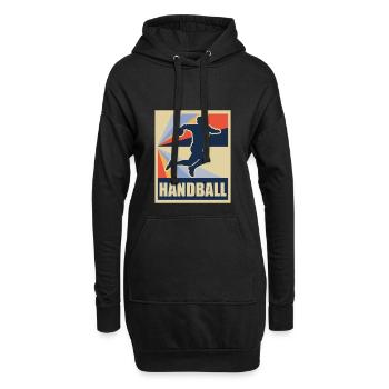 Handball ball sport retro cadeau - Sweat-shirt à capuche long Femme - noir - Devant