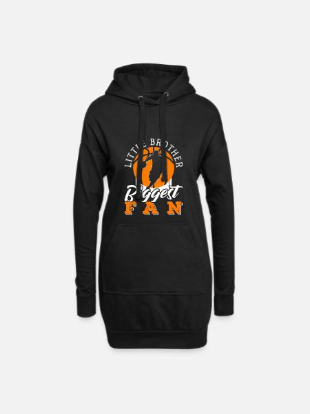Basketball Little Brother Biggest fan - Hoodie Dress - black