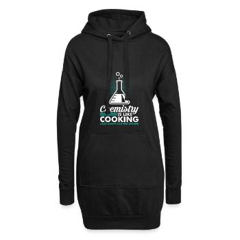 science chimie cuisine laboratoire idée de cadeau nerd - Sweat-shirt à capuche long Femme - noir - Devant