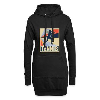 Retro tennis supplément vie cadeau - Sweat-shirt à capuche long Femme - noir - Devant