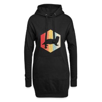 Otter Wassermarder Retro Geschenk - Hoodie-Kleid - Schwarz - Vorne