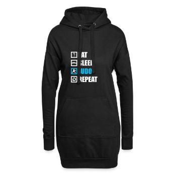Judo - Hoodie-Kleid - Schwarz - Vorne