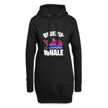 Bisexuwhale baleine bisexuelle baleine bisexuwal - Sweat-shirt à capuche long Femme - noir - Devant