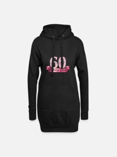 Classy Stunning 60th Birthday Diamond Apparel - Hoodie Dress - black