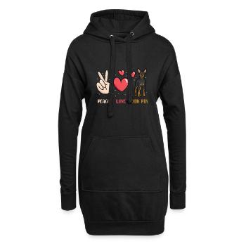 Miniature Pinscher Rehpinscher Min Pin Dog - Sweat-shirt à capuche long Femme - noir - Devant