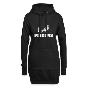 Liebe Tauben Niedliches Design für Taubenliebhaber - Hoodie-Kleid - Schwarz - Vorne
