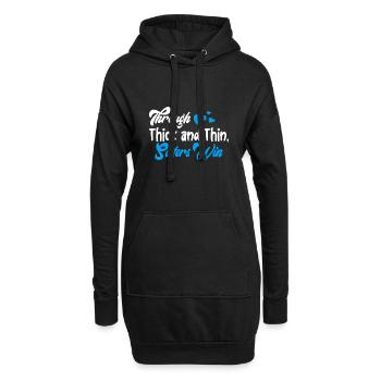 Être sœur à travers la sororité contre vents et marées - Sweat-shirt à capuche long Femme - noir - Devant