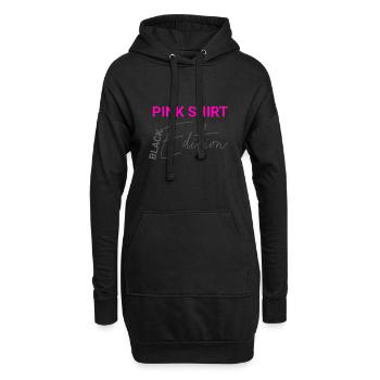 Pink Shirt - Black Edition: Witziges Design - Hoodie-Kleid - Schwarz - Vorne