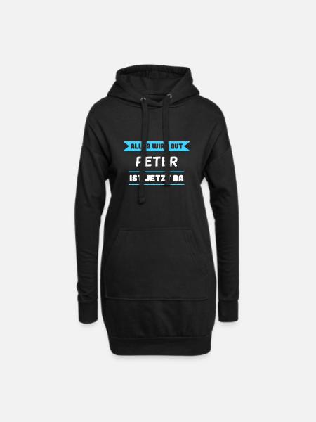 Peter Name Design für stolze Peter - Hoodie-Kleid - Schwarz