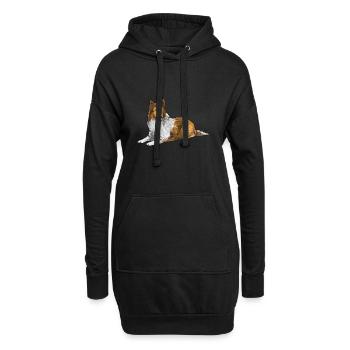 Collie à poil long Collie rugueux Chien - Sweat-shirt à capuche long Femme - noir - Devant