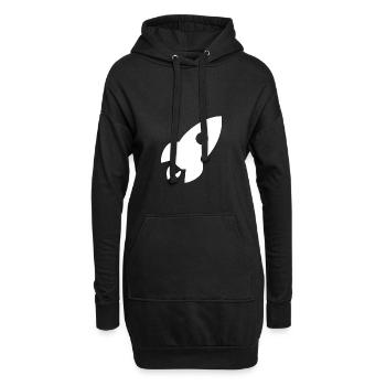Fusée en blanc cadeau - Sweat-shirt à capuche long Femme - noir - Devant