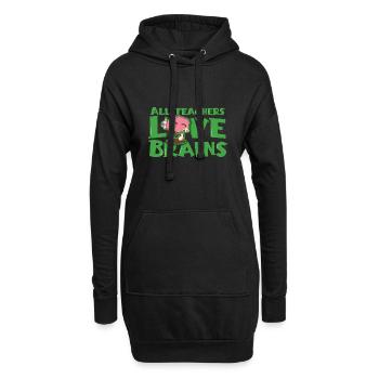 Les enseignants d’Halloween aiment les cerveaux, célèbrent halloween - Sweat-shirt à capuche long Femme - noir - Devant