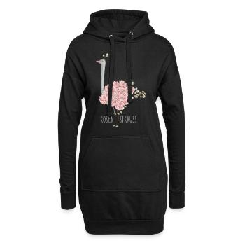 Rosen Strauß Wortspiel - Hoodie-Kleid - Schwarz - Vorne