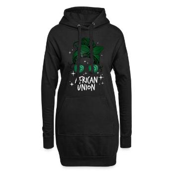 Afrikanische Union - Hoodie-Kleid - Schwarz - Vorne