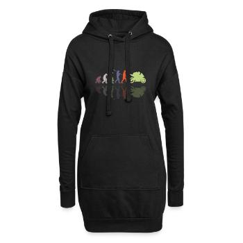 Motorcycle Evolution Vintage Shadow Biker - Hoodie-Kleid - Schwarz - Vorne