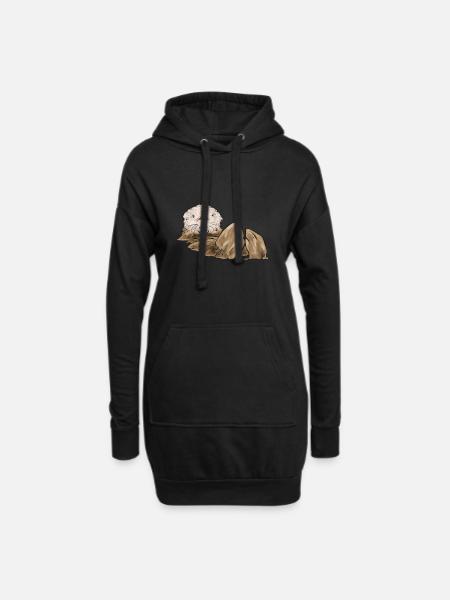 Seeotter - Hoodie-Kleid - Schwarz