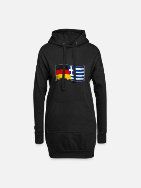 Griechenland Design für stolze Deutsch-Griechen - Hoodie-Kleid - Schwarz