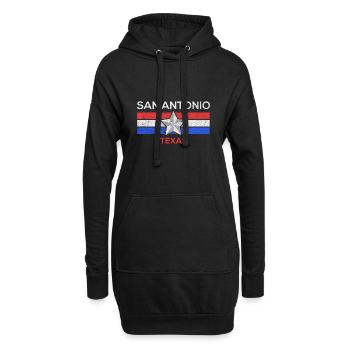 San-Antonio-Flaggenentwurf für stolze - Hoodie-Kleid - Schwarz - Vorne
